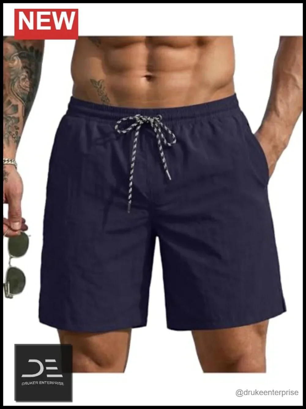 Quick Dry 7'' Swim Trunks with Mesh Liner and Pockets